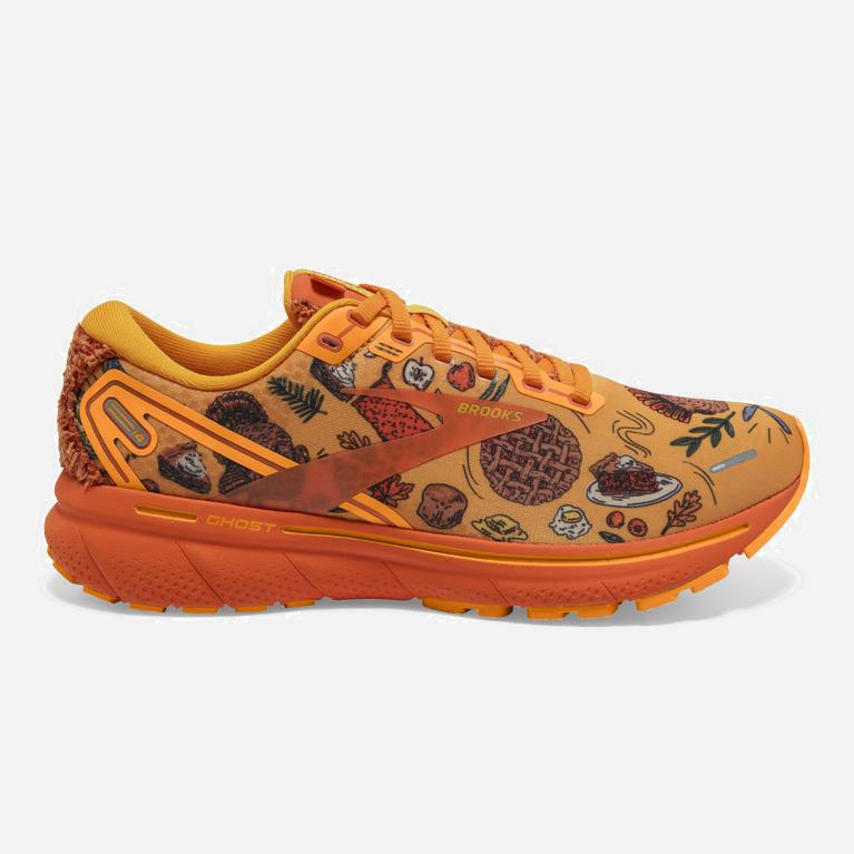 Brooks Ghost 14 Mens Cushioned Road Running Shoes - Citrus/Gold Flame/Orangeade - Philippines (25706